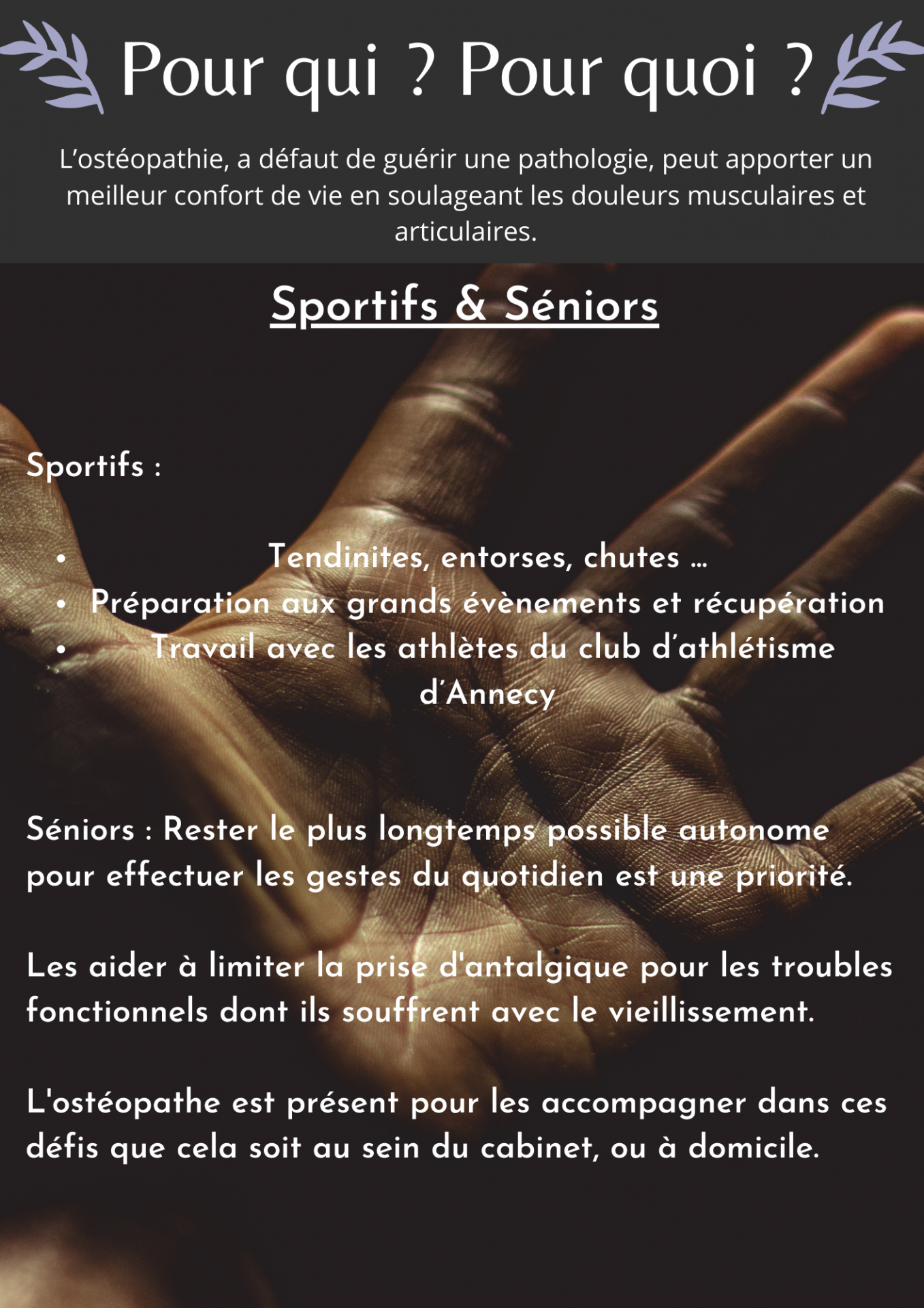 Sportif tendinites entorses chutes soin preparation grands evenements recuperation marathon course running athletisme natation tennis hand volley autonomie seniors antalgiques viei